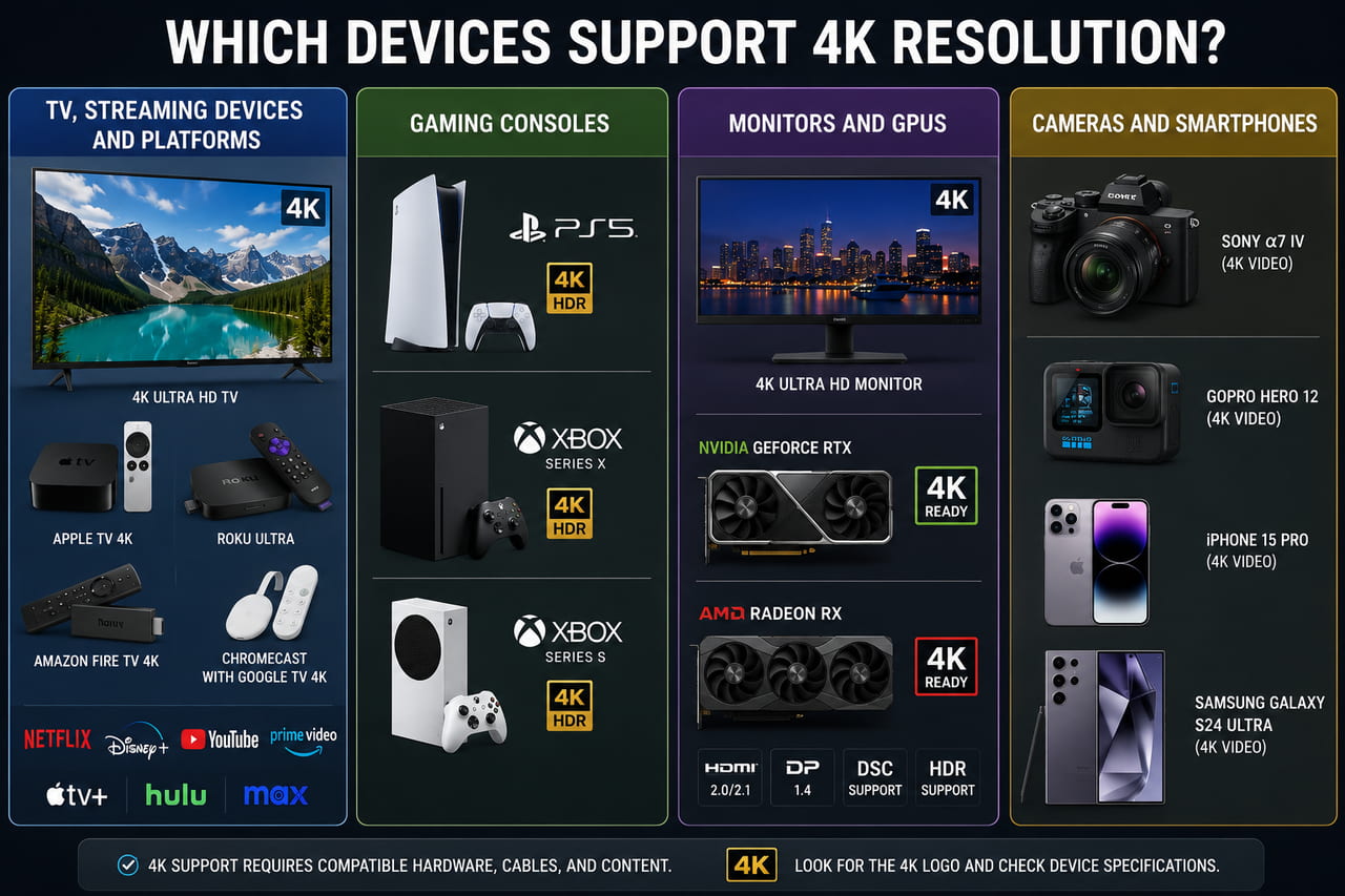 Devices supporting 4K resolution