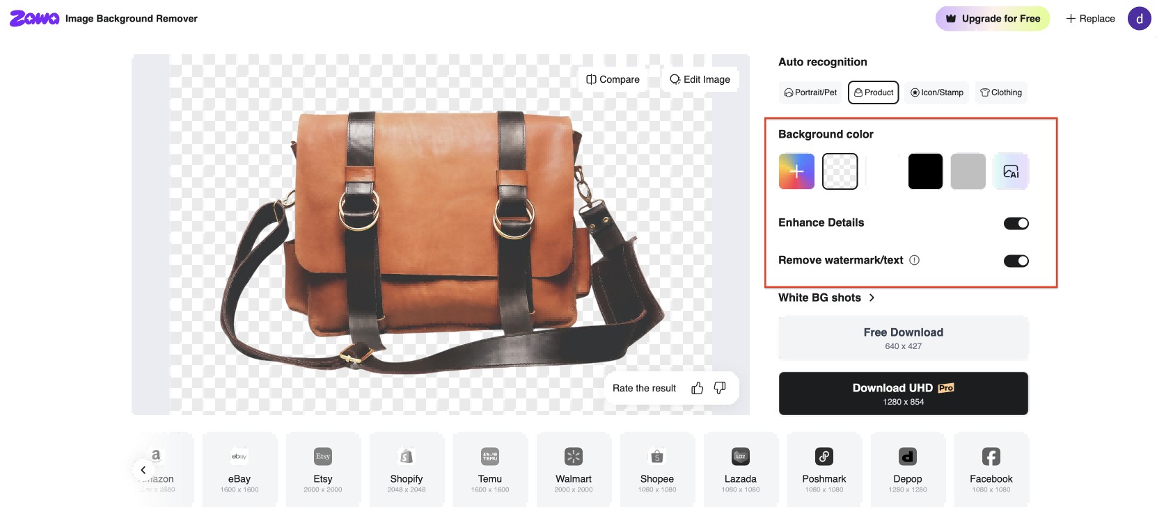 Toggle to enhance details