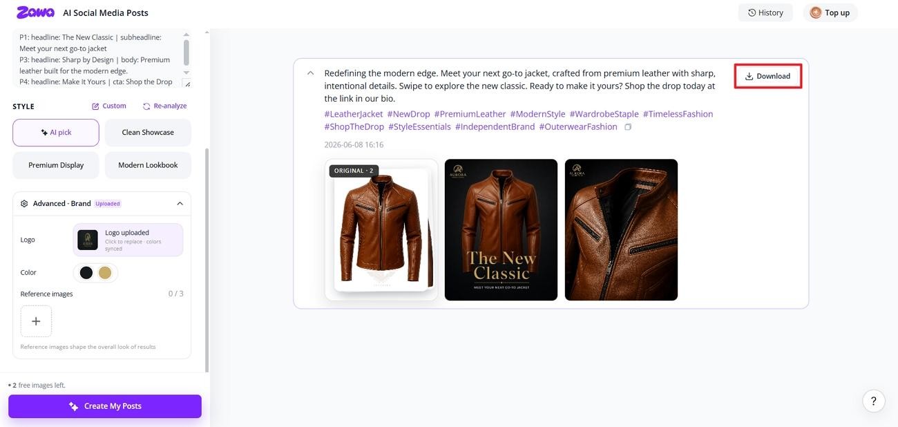 download generated linkedin carousel zawa