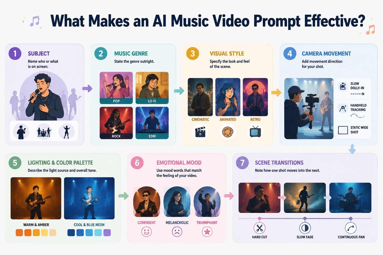   effective prompts for music video 