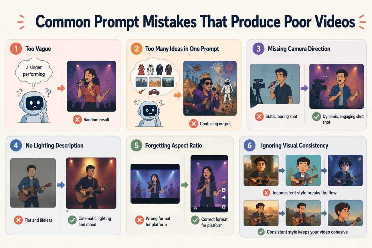 prompt mistakes poor music videos