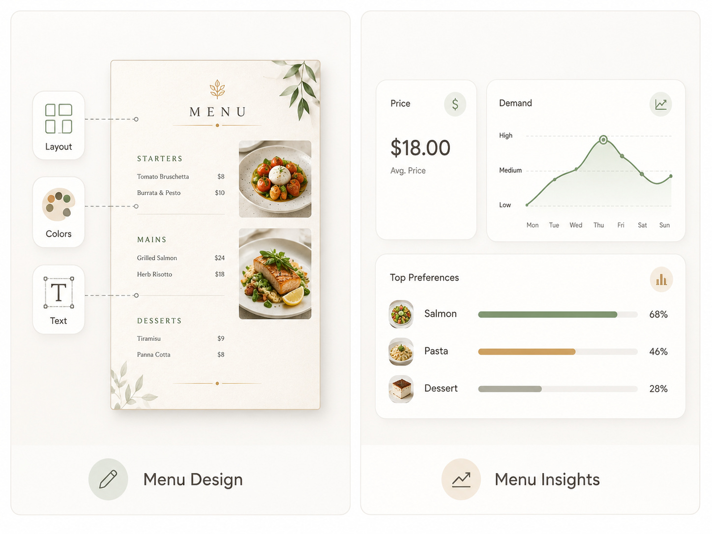 Zawa AI Menu Maker for menu design