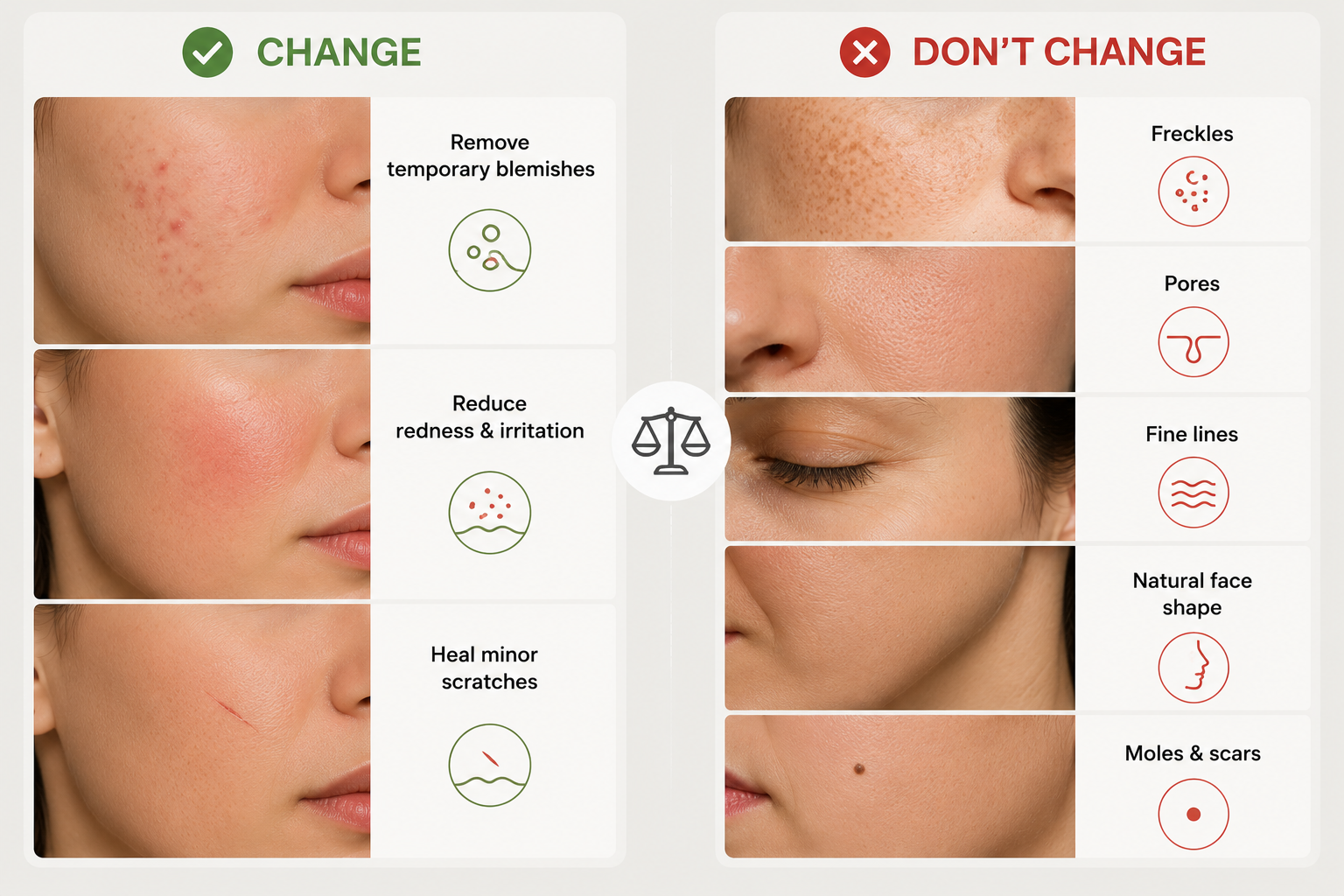 Zawa AI natural skin retouching guide