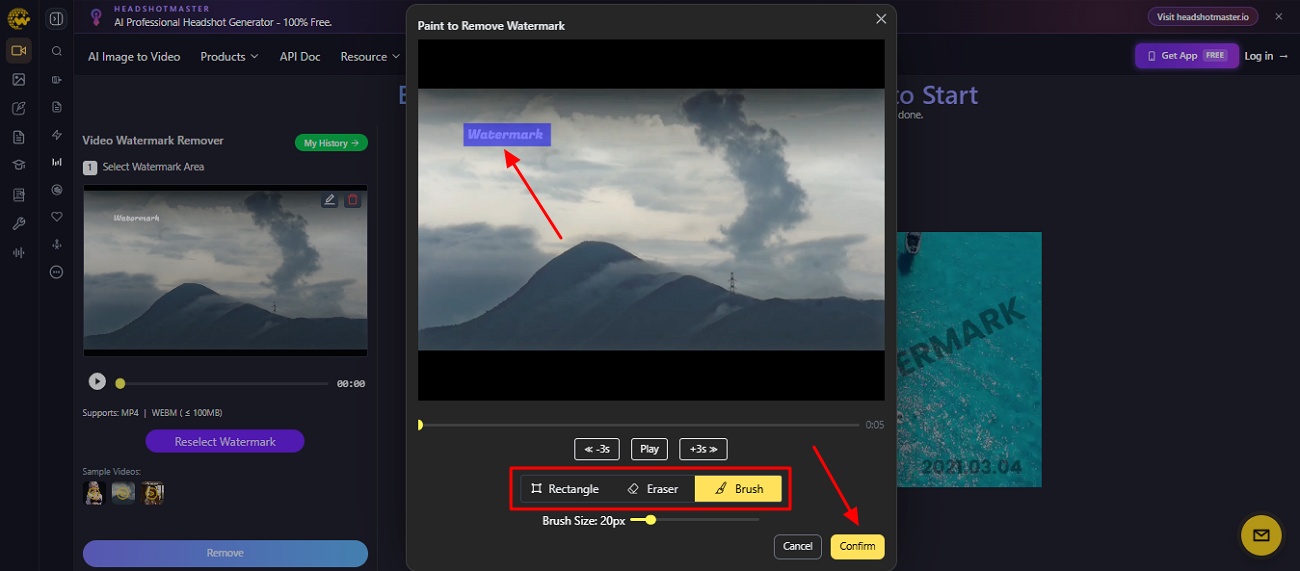 select watermark and confirm