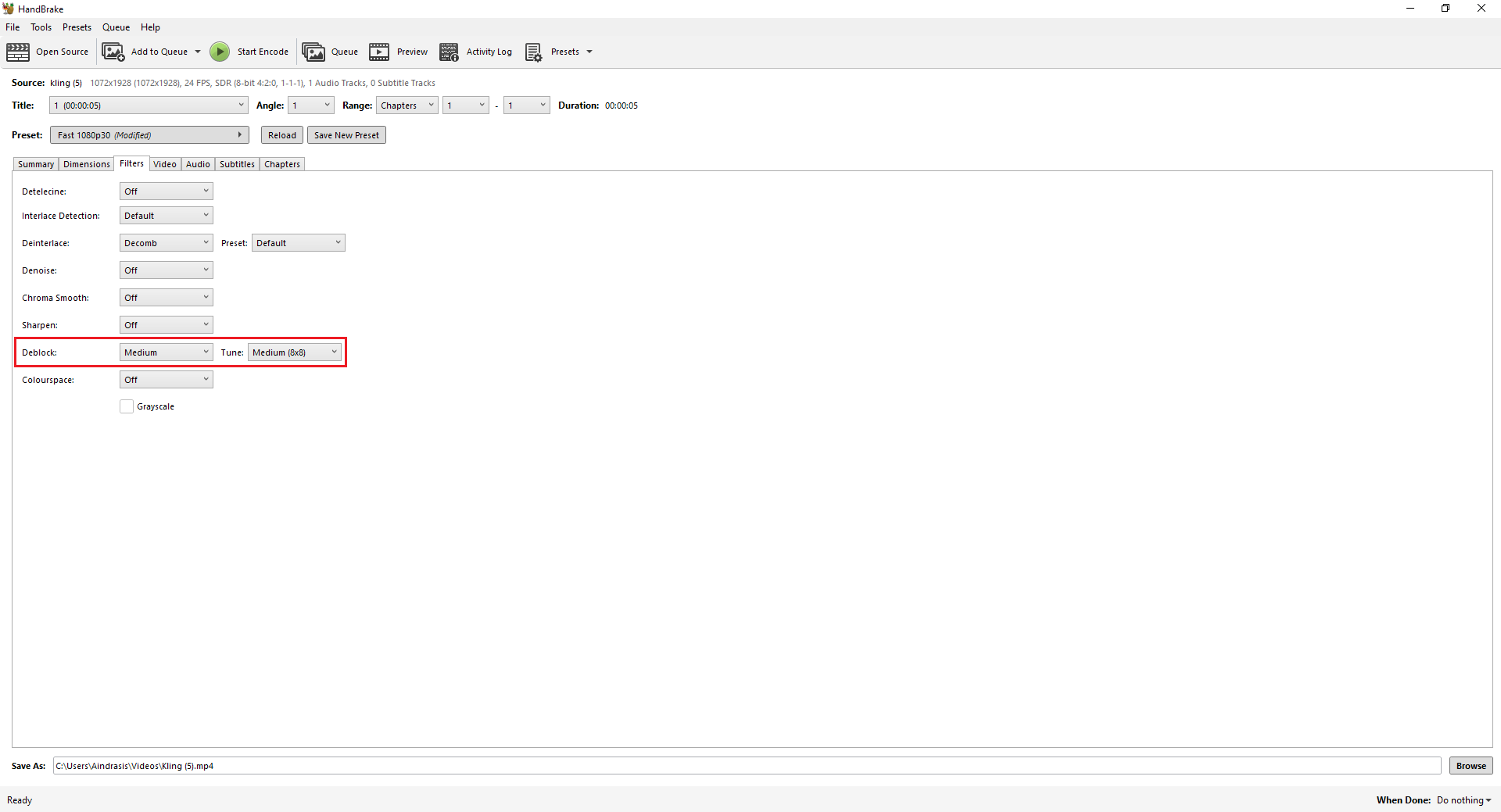 Enable deblocking