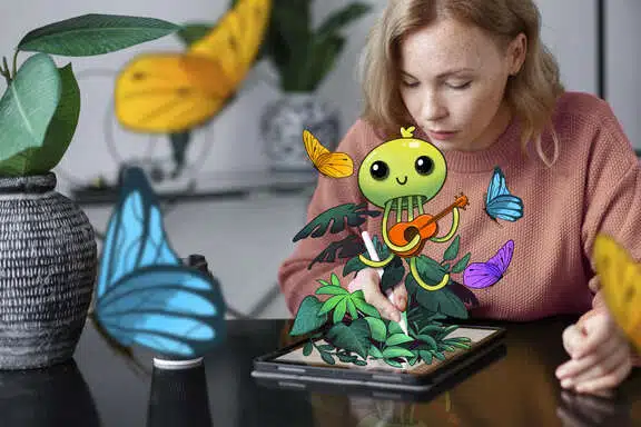 woman-with-tablet-device-illustrating