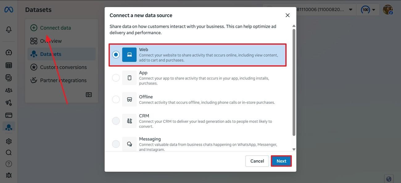connect data with website