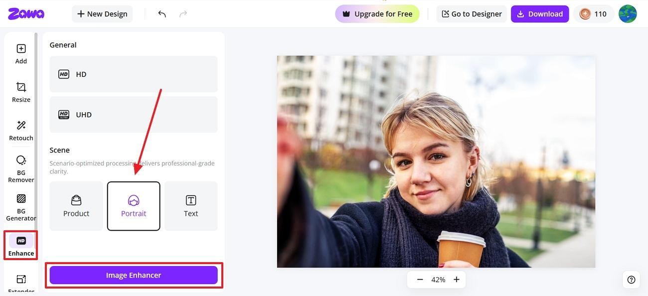 enhance downloaded poto from facebook