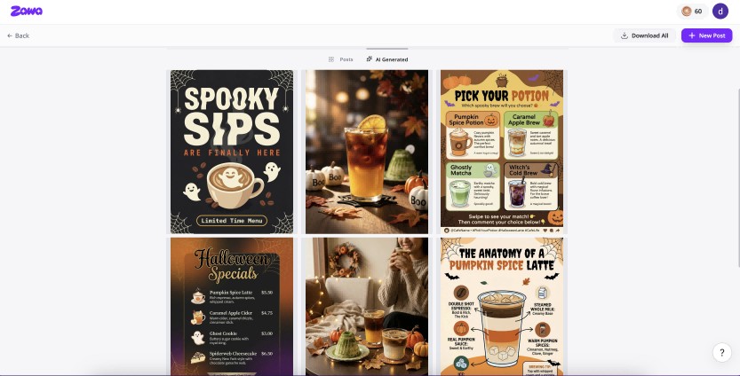 Choose from ready-to-use post