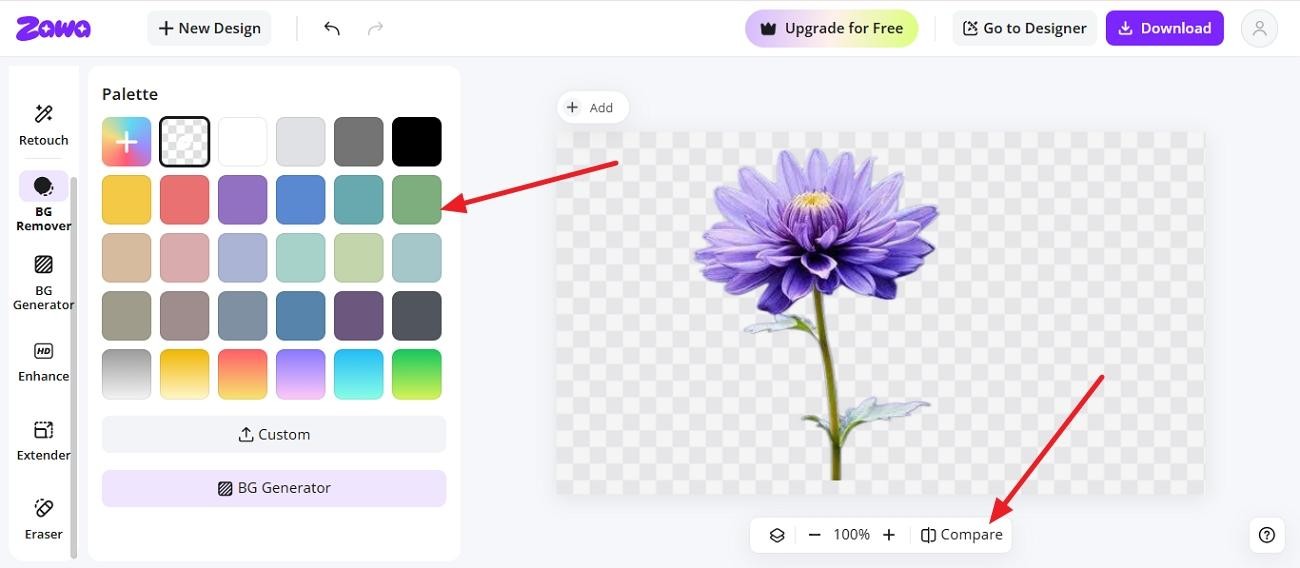 select compare to preview change