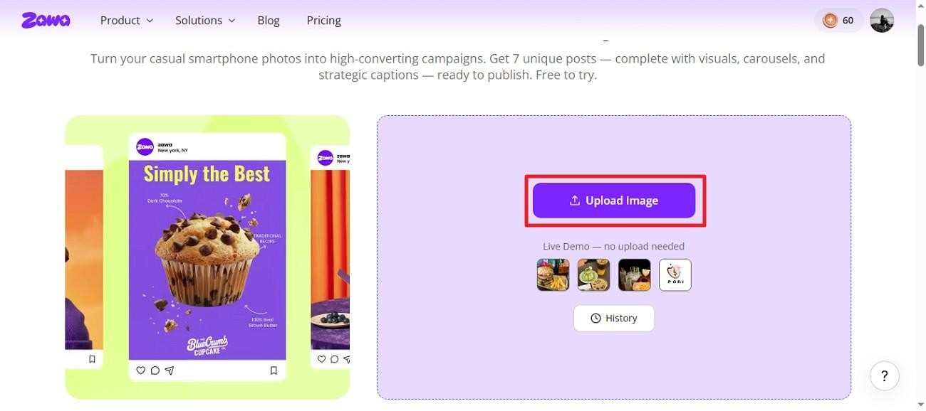 upload photos to zawa