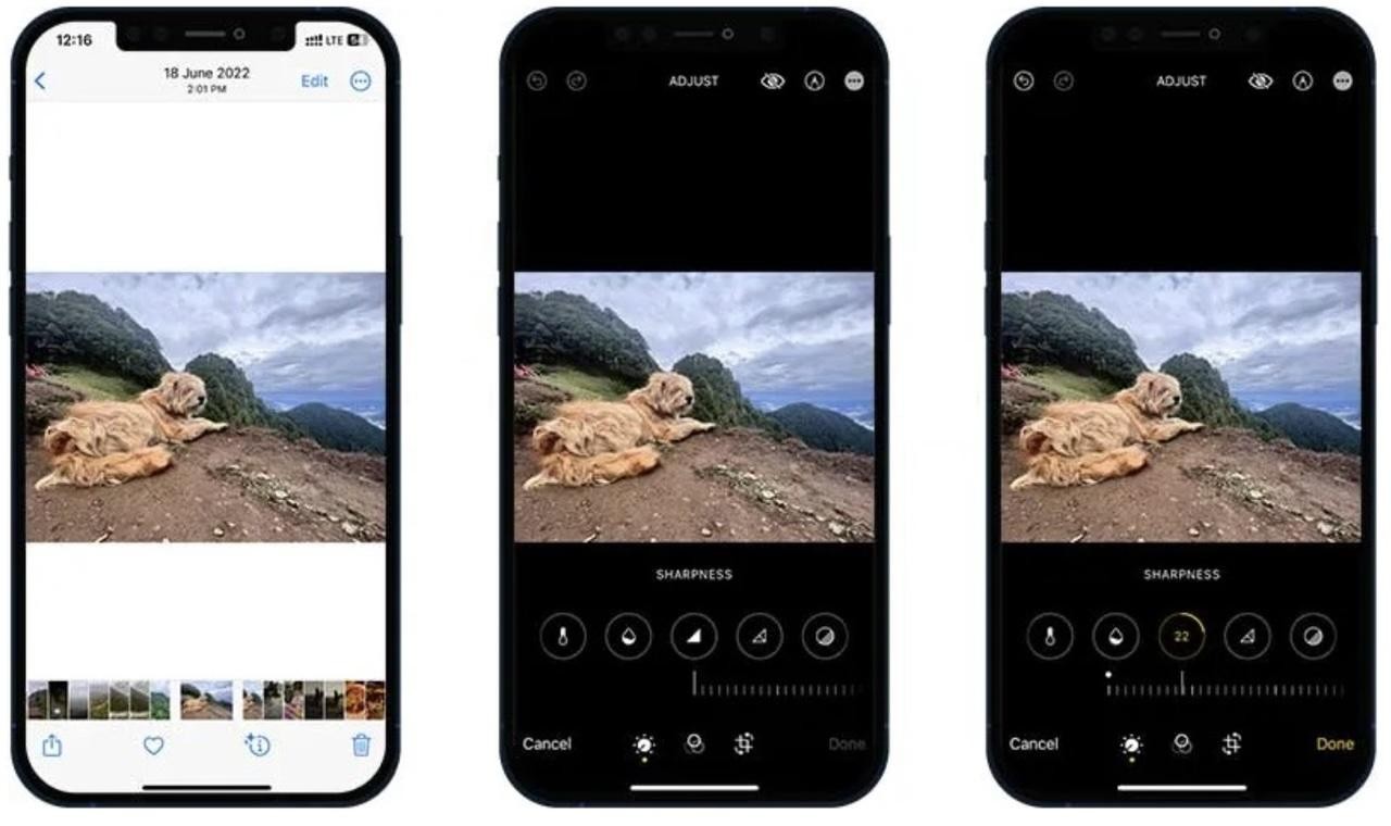 sharpening and clarity features in phone album app