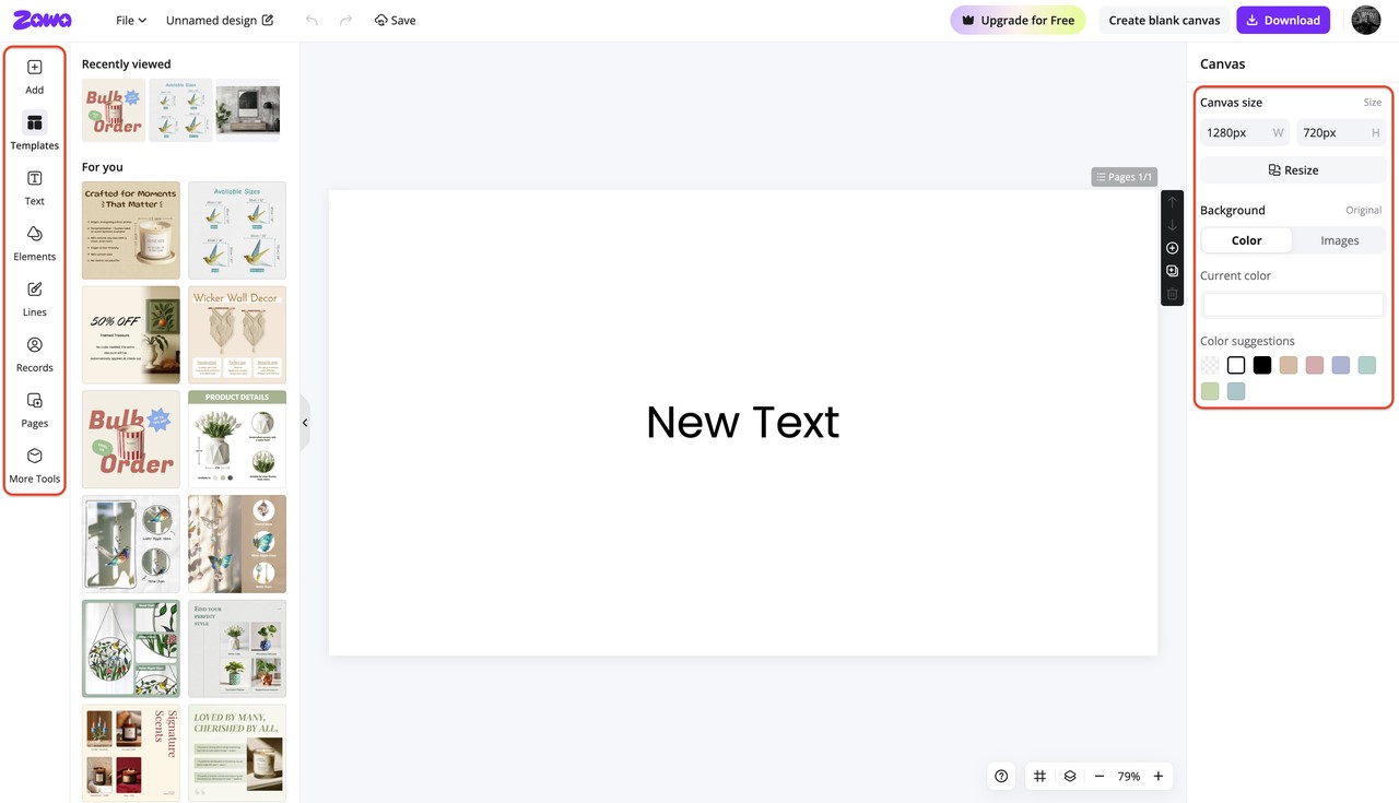 thumbnail editing workspace