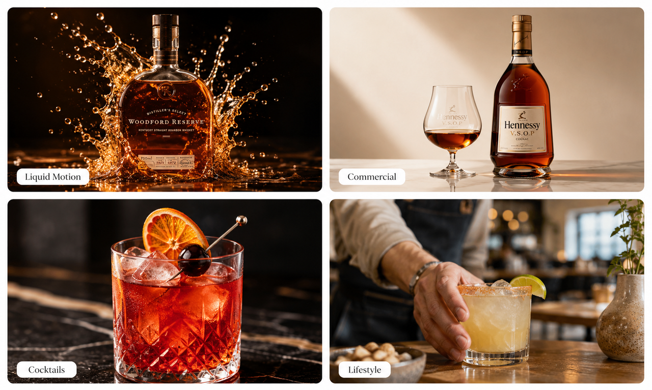 Zawa AI Editor beverage photography styles