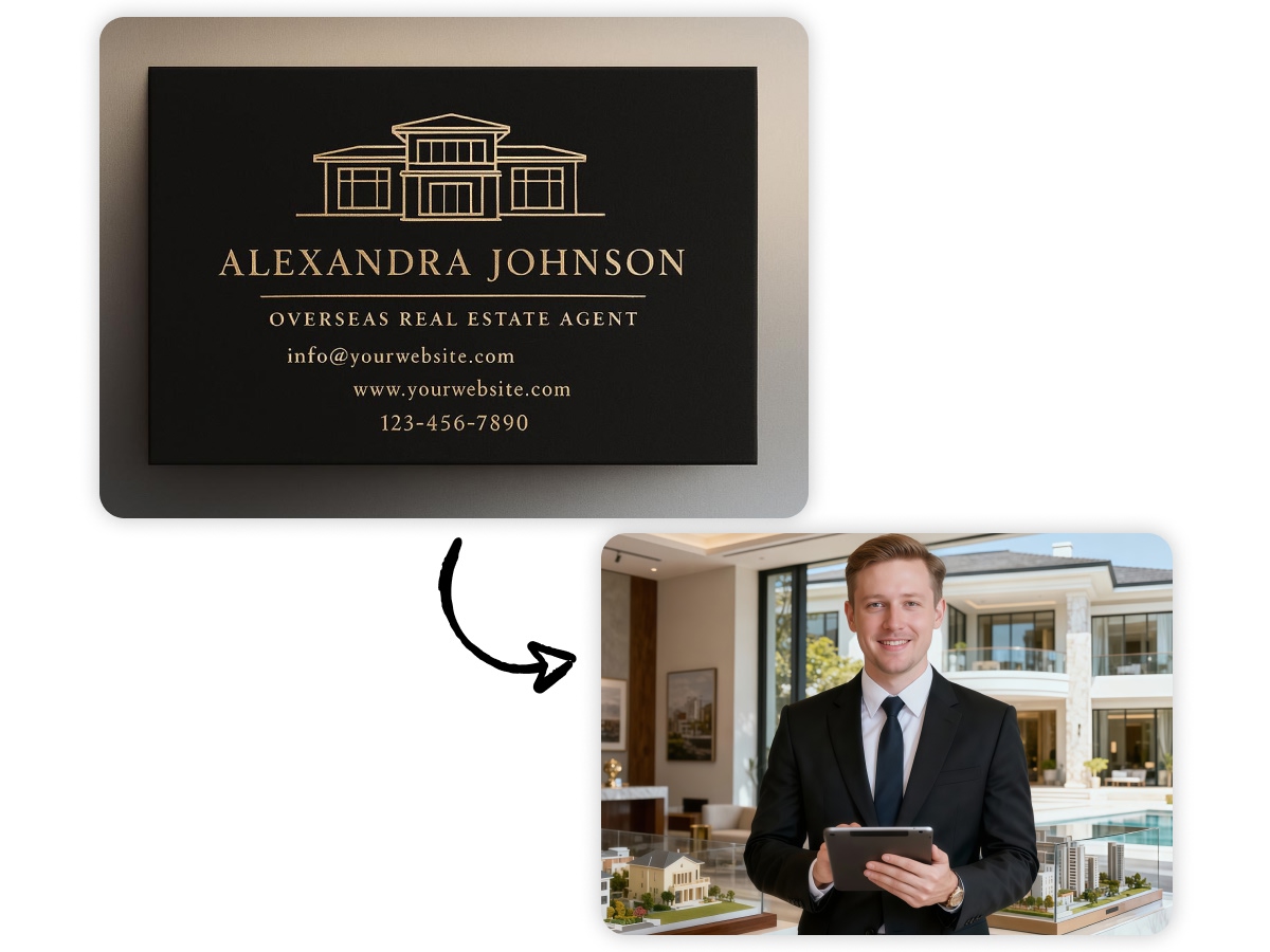 Real Estate Agent's business card