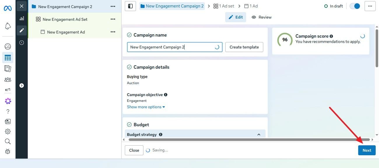 configure facebook ad campaign settings