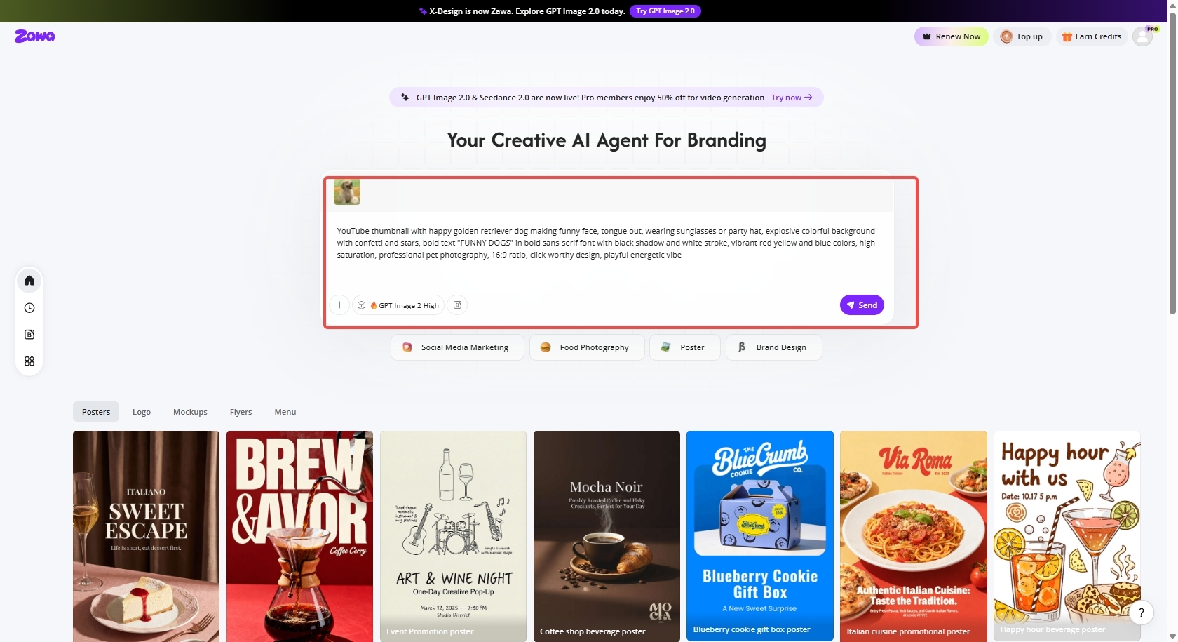 Access the "AI Agent" feature