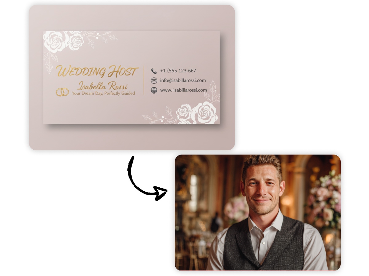 An event planner's business card