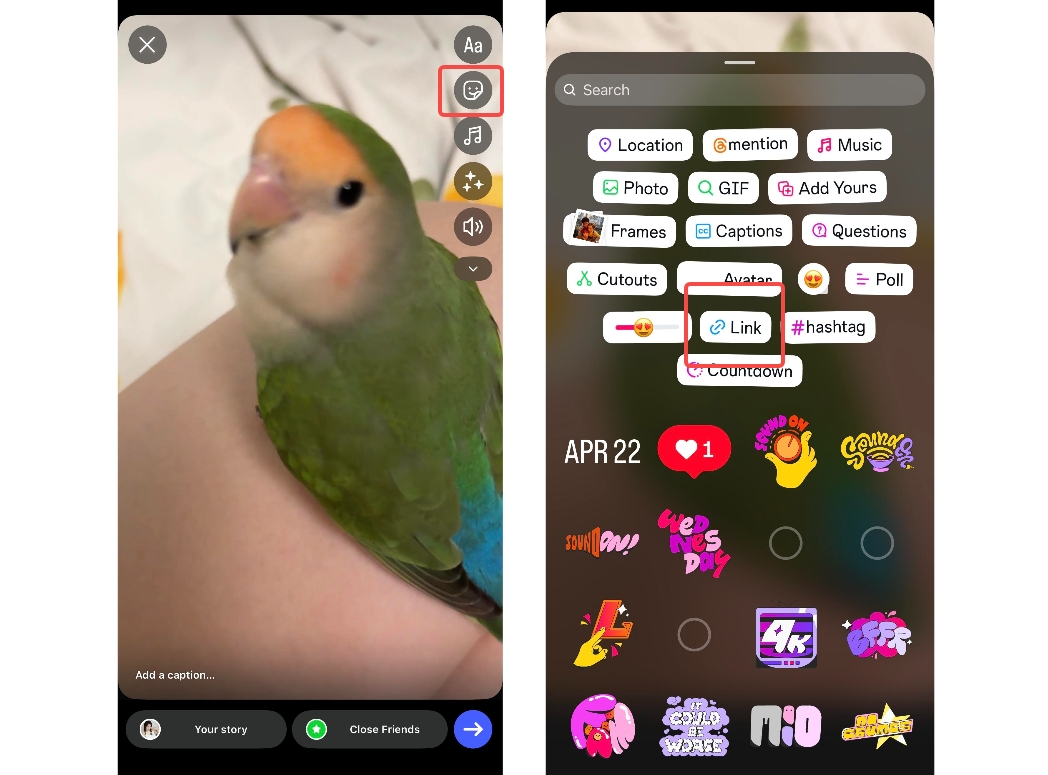 Choose from mobile or capture the Story