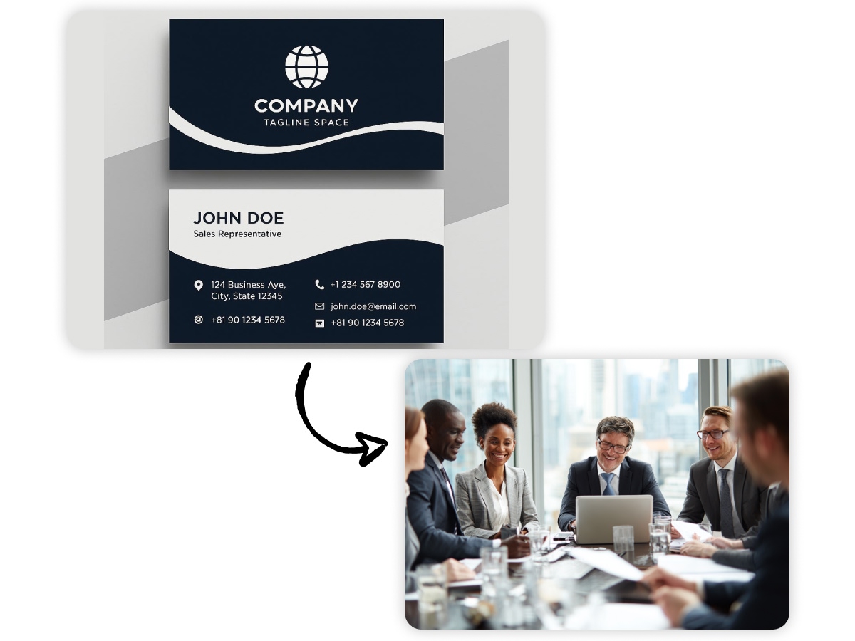 sales representative's business card