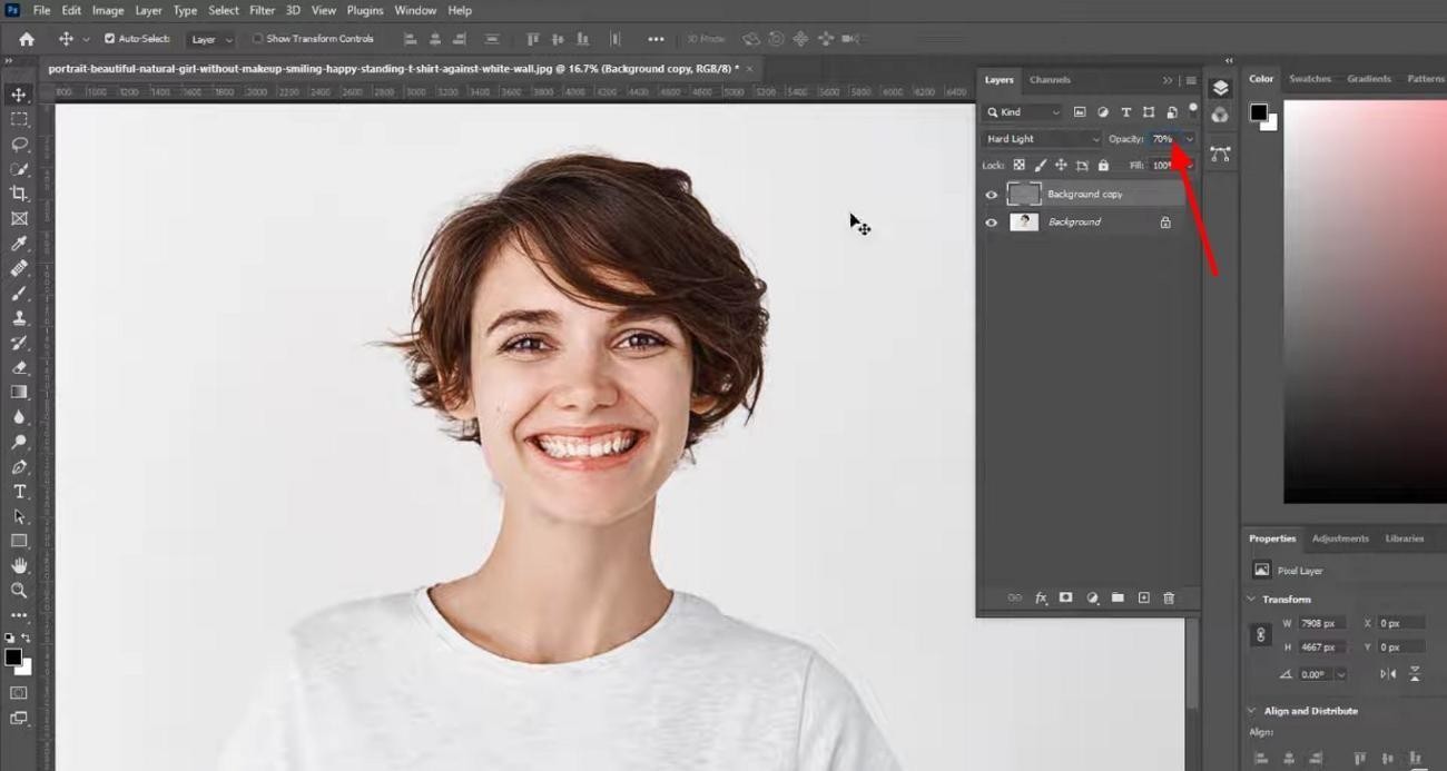 decrease layer opacity as required