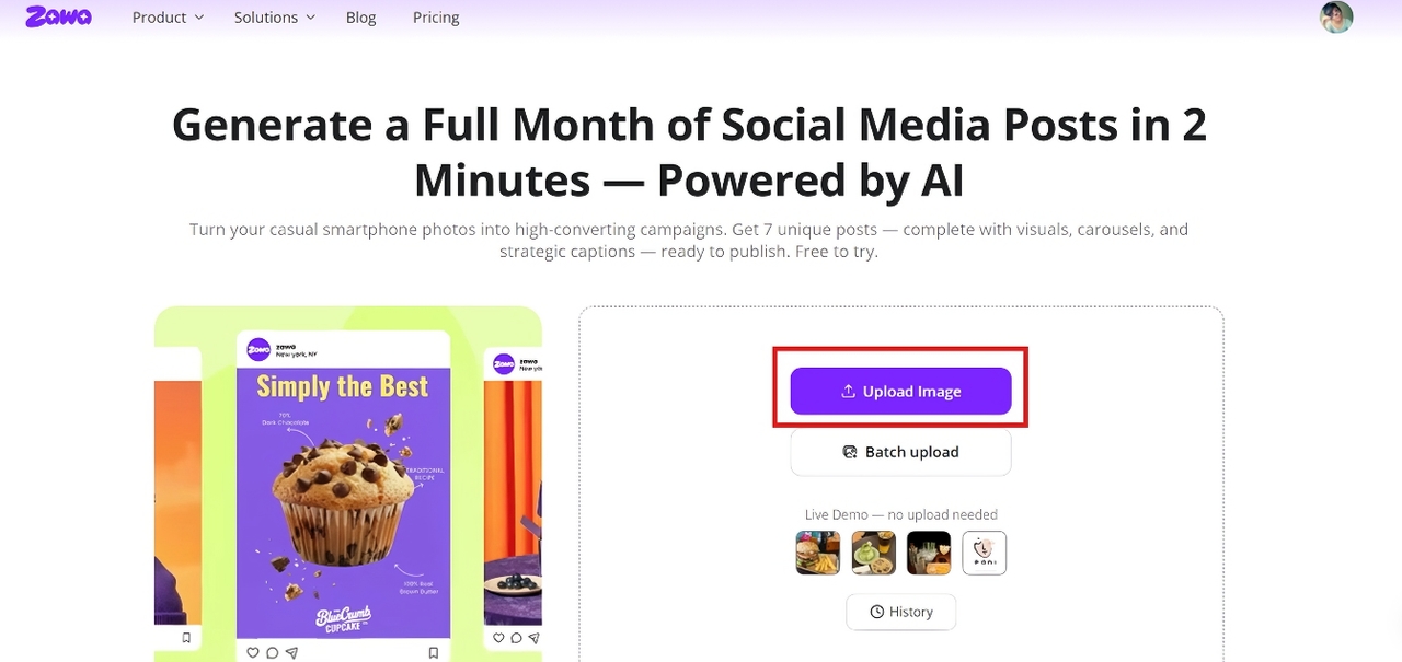 Upload a product image